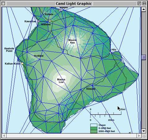 Triangulation de Delaunay sur Hawaii